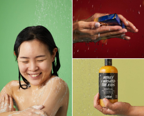 natural shower routine — featuring lush ✨ cover photo collage
