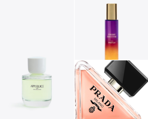 Perfumes and body sprays cover photo collage