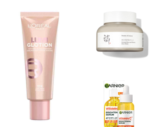 Best products that I’ve used, that give you a natural glow ✨ cover photo collage