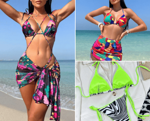 Swimwear and cover ups cover photo collage