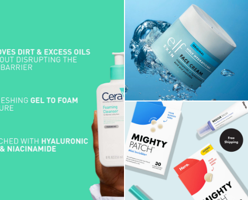 🎀Teen skincare under 20$ cover photo collage