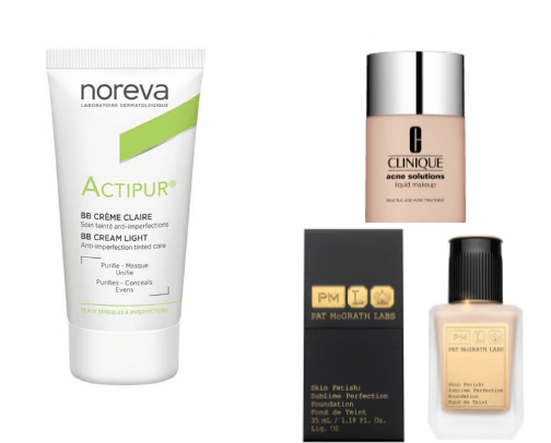 The 10 Best Foundations for Acne-Prone Skin of 2023👇🏼  cover photo collage