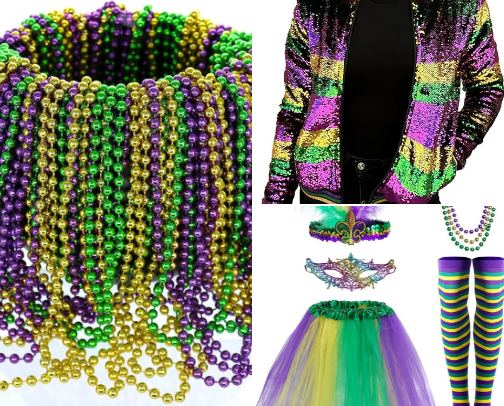 Mardi Gras Must Haves 🎭⚜️📿 cover photo collage