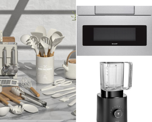 All kitchen appliances cover photo collage