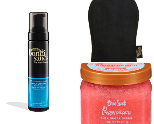self tan must haves! cover photo collage