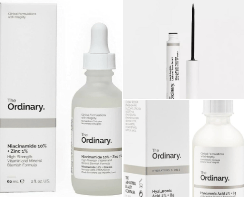 My favourite The Ordinary product (face and body) cover photo collage