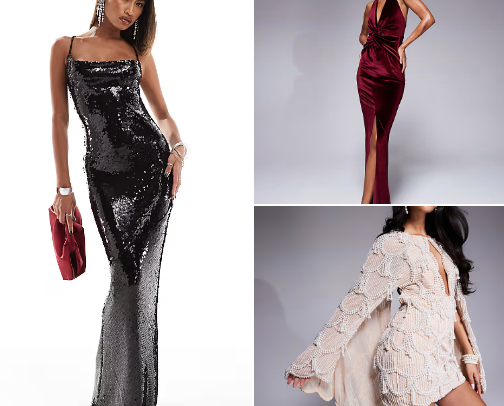 Turn Heads, Spark Nights – Party Dresses That Dazzle! cover photo collage