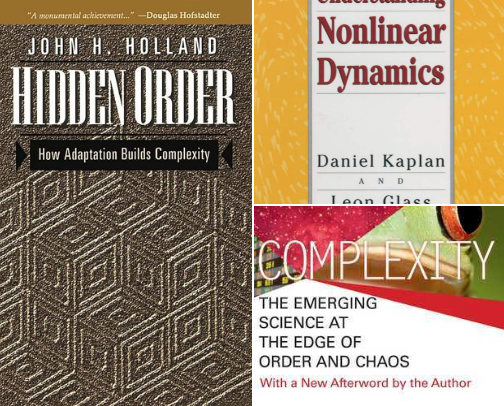 My favorite books on complex adaptive systems cover photo collage
