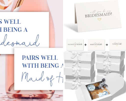 bridesmaid proposal boxes cover photo collage