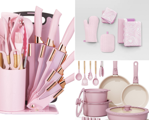 Affordable Pink Kitchen Items! cover photo collage