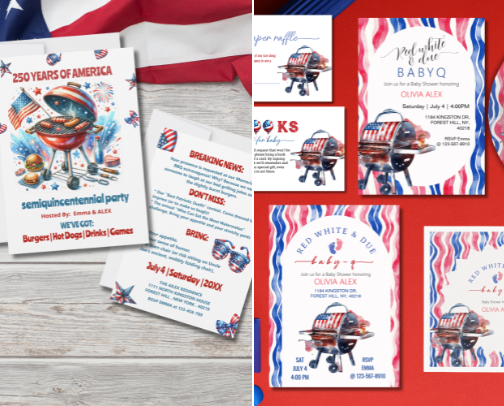 4th of July Party Signs and Decor cover photo collage