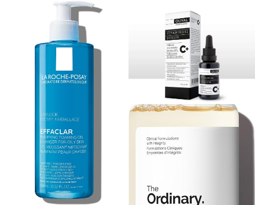 skin care products cover photo collage
