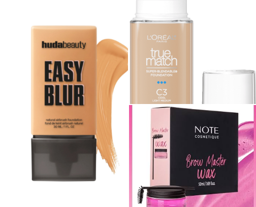 Makeup products cover photo collage