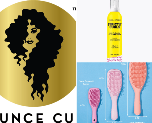 Curly hair must haves! cover photo collage