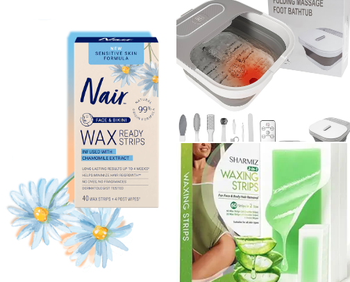 mini home spa needs :)) cover photo collage