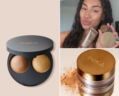 Clean & Organic Complexion Makeup | Bronzer, Blush & Glow cover photo collage