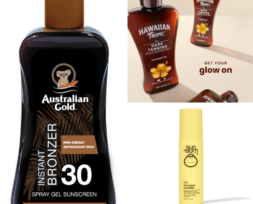 All the tanning products you need!!! cover photo collage