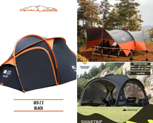 Jenis - jenis TENDA yang di rekomendasikan cover photo collage