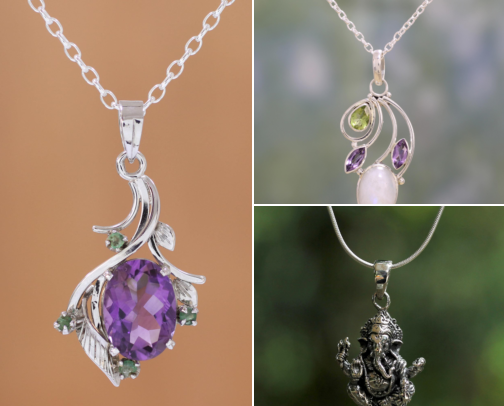 The NOVICA Necklaces Everyone Asks About: 15 Handmade Gemstone & Sterling Silver Pieces Worth the Splurge cover photo collage