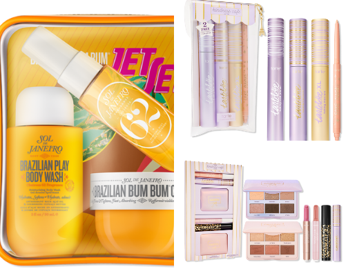 Skincare and makeup cover photo collage