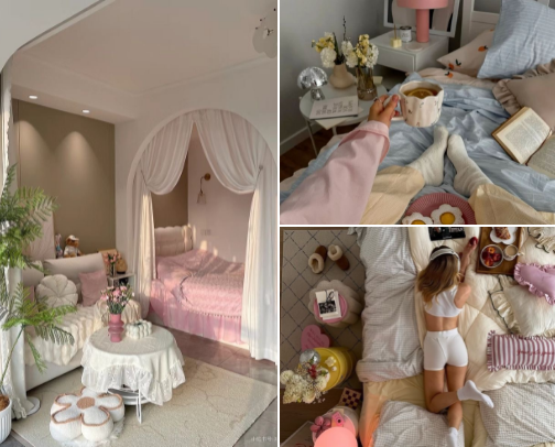 This is For Girls Who Are DONE Living in a SAD, and CHAOTIC room — Cozy Space Glow Up List cover photo collage