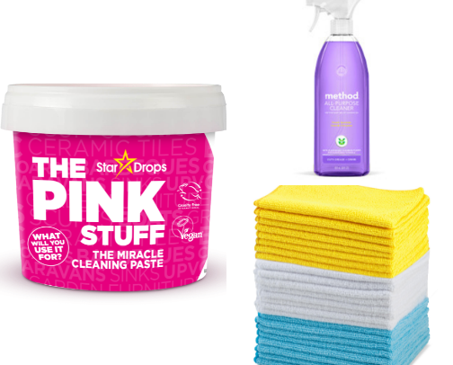 Aesthetic Cleaning Essentials (Clean Girl Home) cover photo collage