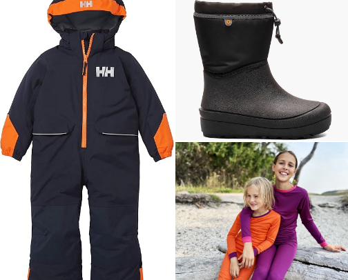 Outdoors Winter Clothing For Children cover photo collage