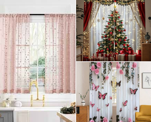 Curtains cover photo collage