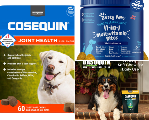 Silver Muzzle Approved; The Best Food, Supplements etc., for your senior fur babies. cover photo collage