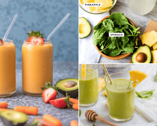 Smoothies that make you glow inside out! cover photo collage