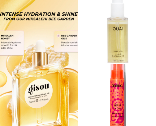 Products for hair cover photo collage