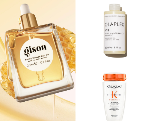 Hair treatment products cover photo collage