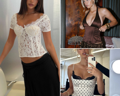 Corset Tops Under $60 cover photo collage