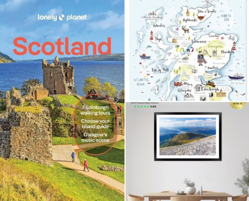 Scotland Books, Maps, Prints and Gift Ideas cover photo collage