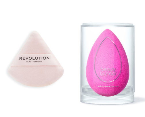 Beauty blender and Powder puffs cover photo collage