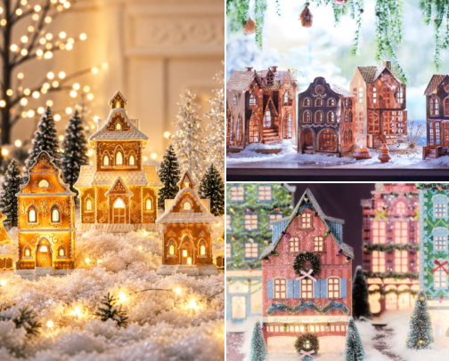Adorable Christmas Villages to build a room around cover photo collage