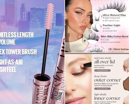 Beauty Essentials for Lashes, Brows, and Eyes cover photo collage