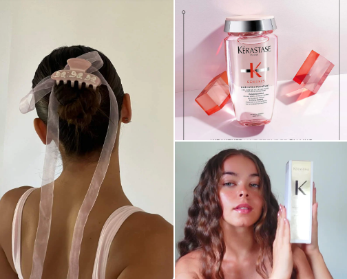 Hair products for long and shiny hair  ☁️ cover photo collage