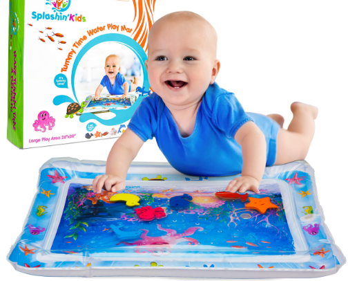 Splashin kids inflatable tummy time water mat cover photo collage