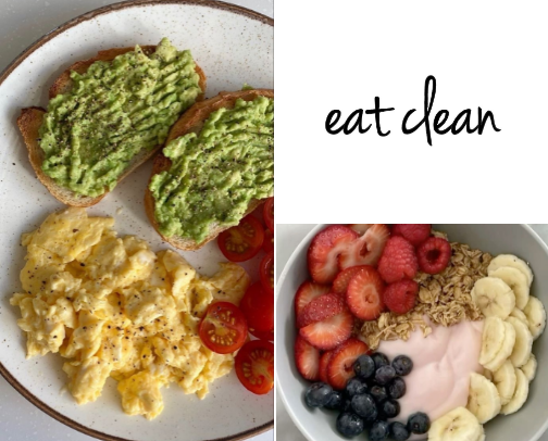Eating clean cover photo collage