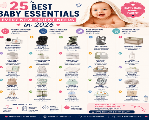 25 Best Baby Essentials Every New Parent Needs in 2026 👶 cover photo collage