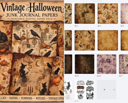 Vintage halloween Craft Kit cover photo collage