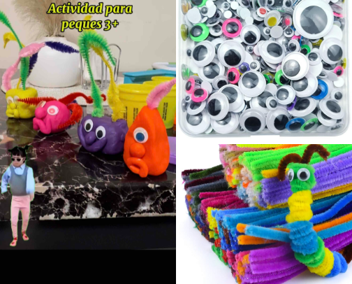 Actividad para niños +3 usando play-doh ❤️🧡💙💚🤍 cover photo collage