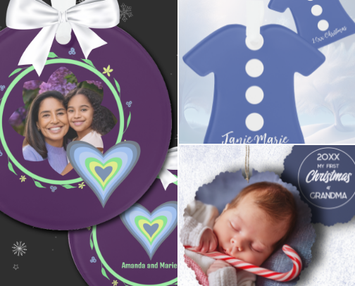 Popular Little Girl Christmas Ornaments cover photo collage