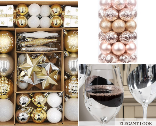 Chic and Glamorous Holiday Party Decor pieces for your winter wonderland. cover photo collage
