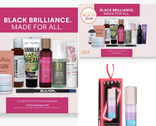 Black owed beauty products cover photo collage