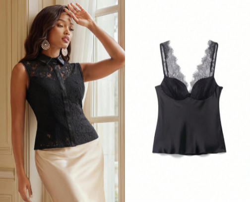 LACY TOPS • Chic Pieces to Look & Feel Elegant cover photo collage