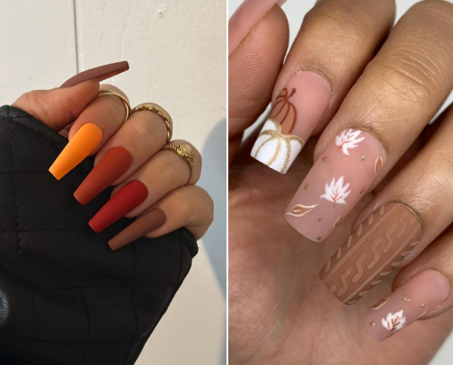 Cute Fall Press On Nails cover photo collage