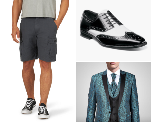 Business Suits, Shoe & Casual Shorts cover photo collage