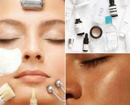 Skin care products cover photo collage